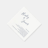 Modern Simple Navy Blue Fun Facts Wedding Servet (Hoek)
