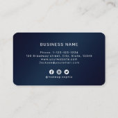 Modern Simple Navy Blue Monogram Professional Visitekaartje (Achterkant)