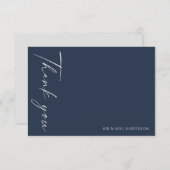 Modern Simple Navy Gray Wedding Bedankkaart (Voorkant / Achterkant)