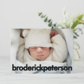 Modern Simple Newborn Photo Baby Birth Aankondiging (Staand voorkant)