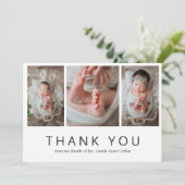 Modern Simple Newborn Photo Collage Baby shower Bedankkaart (Staand voorkant)