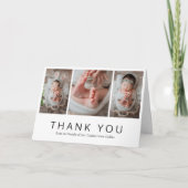 Modern Simple Newborn Photo Collage Baby shower Bedankkaart (Voorkant)