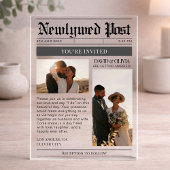 Modern Simple Newspaper Wedding Acryl Uitnodigingen