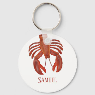 Modern Simple Ocean Red Lobster Nautical Coastal Sleutelhanger