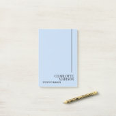 Modern Simple Pale Blue Plain Minimalist Own Name Post-it® Notes (Op bureau)
