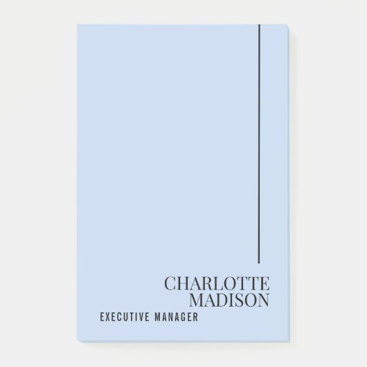Modern Simple Pale Blue Plain Minimalist Own Name Post-it® Notes (Voorkant)