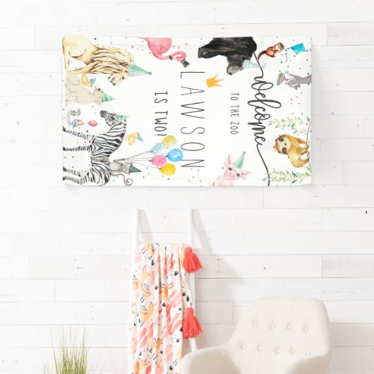 Modern Simple Party Animal Birthday Welkom Spandoek (Insitu)