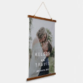 Modern Simple Pas getrouwd Wedding Hangend Wandkleed (Gebogen)