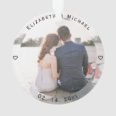 Modern Simple Passen getrouwd Photo Wedding Jubile Ornament (achterkant)