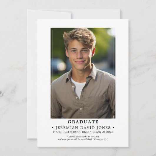 Modern Simple Photo Afstuderen Aankondiging (Voorkant)
