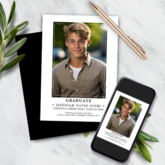 Modern Simple Photo Afstuderen Aankondiging