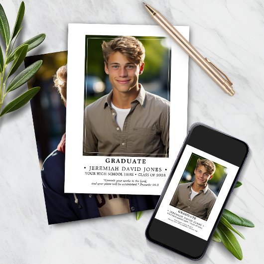 Modern Simple Photo Afstuderen Aankondiging