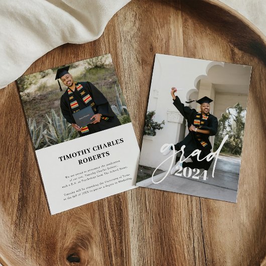 Modern Simple Photo Afstuderen Aankondiging