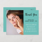 Modern Simple Photo Afstuderen Hartelijk dank Brie Briefkaart (Voorkant / Achterkant)