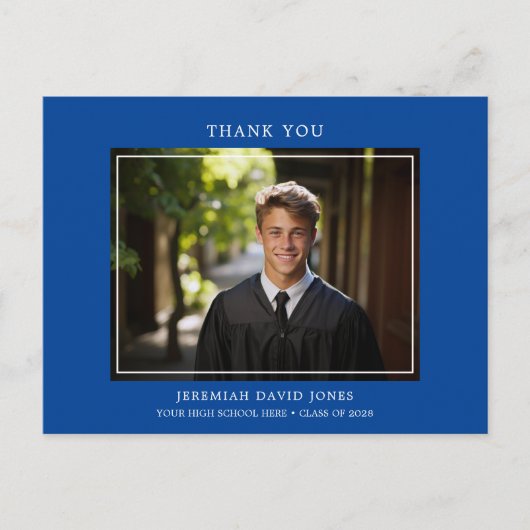 Modern Simple Photo Afstuderen Hartelijk dank Briefkaart (Voorkant)