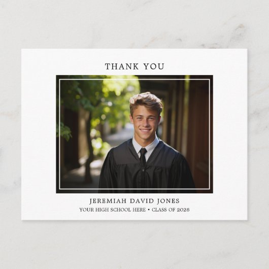 Modern Simple Photo Afstuderen Hartelijk dank Briefkaart (Voorkant)