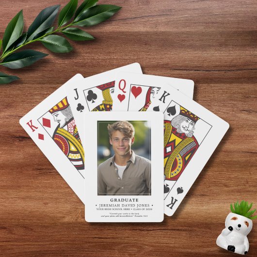 Modern Simple Photo Afstuderen Pokerkaarten