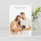 Modern Simple Photo Baby Shower Note Bedankkaart (Staand voorkant)