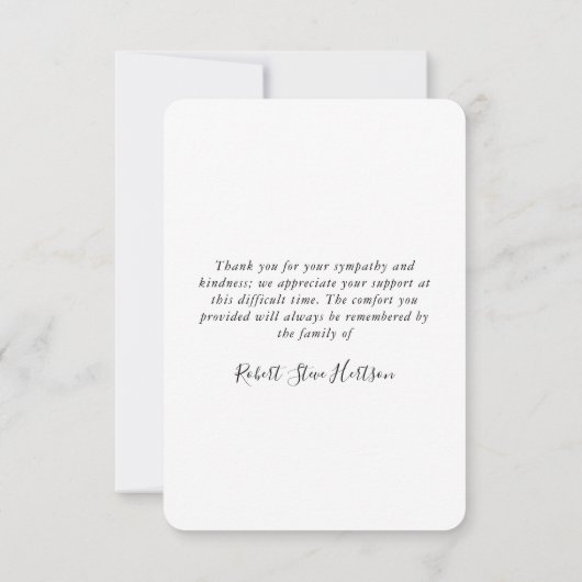 Modern Simple Photo Bereavement Sympathie Funeral Bedankkaart (Achterkant)