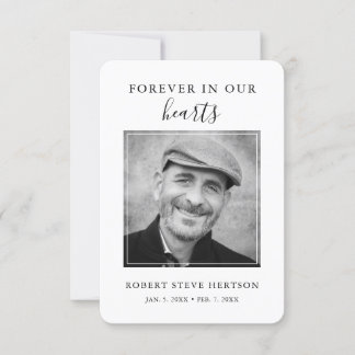 Modern Simple Photo Bereavement Sympathie Funeral Bedankkaart