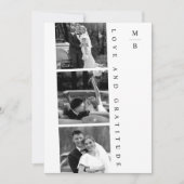 Modern Simple Photo Black and White Wedding Bedankkaart (Voorkant)
