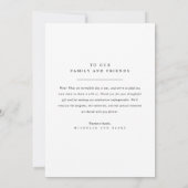 Modern Simple Photo Black and White Wedding Bedankkaart (Achterkant)