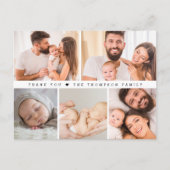 Modern Simple Photo Collage Baby shower bedankt Briefkaart (Voorkant)