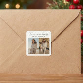 Modern & Simple Photo Collage Funeral Vierkante Sticker