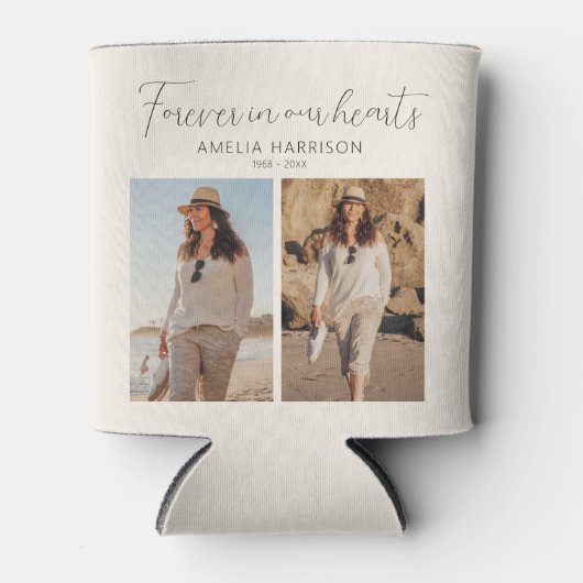 Modern & Simple Photo Collage Memorial Blikjeskoeler (Voorkant)