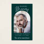 Modern Simple Photo Funeral Memorial Prayer Cards Visitekaartje (Voorkant)