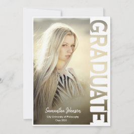 Modern Simple Photo Graduation Announcement Kaart