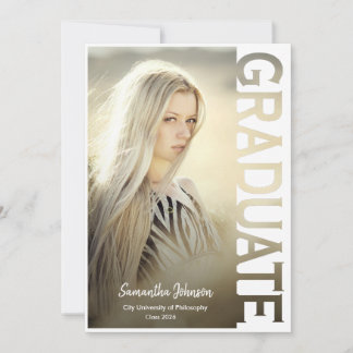 Modern Simple Photo Graduation Announcement Kaart
