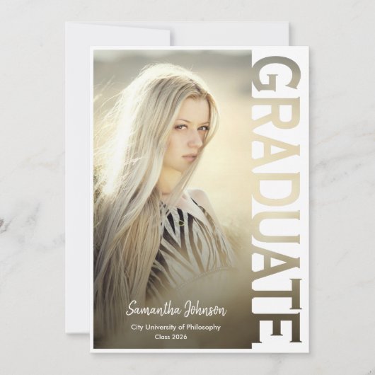 Modern Simple Photo Graduation Announcement Kaart (Voorkant)