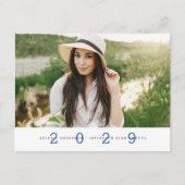 Modern Simple Photo Graduation Party Blue Briefkaa Briefkaart (Voorkant)