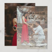 Modern Simple Photo Minimalist Wedding Kaart (Voorkant / Achterkant)