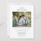 Modern Simple Photo Photo Wedding Invitation Kaart (Voorkant)