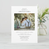 Modern Simple Photo Photo Wedding Invitation Kaart (Staand voorkant)