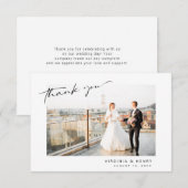 Modern Simple Photo Wedding Bedankkaart (Voorkant / Achterkant)