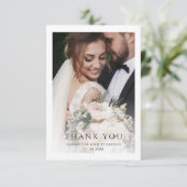 Modern Simple Photo Wedding Bedankkaart (Staand voorkant)