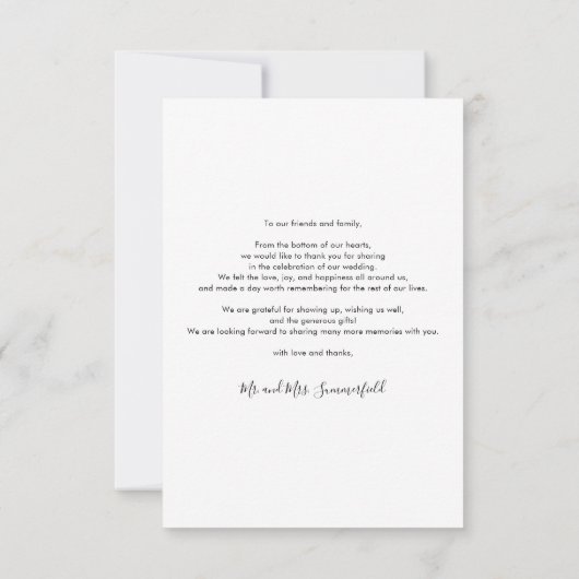 Modern Simple Photo Wedding Bedankkaart (Achterkant)