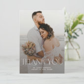 Modern simple photo wedding DIGITAL thank you card Kaart (Staand voorkant)