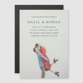 Modern Simple Photo Wedding Magnetische Uitnodiging (Voorkant / Achterkant)