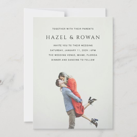 Modern Simple Photo Wedding Magnetische Uitnodiging (Voorkant)