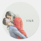 Modern Simple Photo Wedding Ronde Sticker (Voorkant)