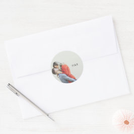 Modern Simple Photo Wedding Ronde Sticker
