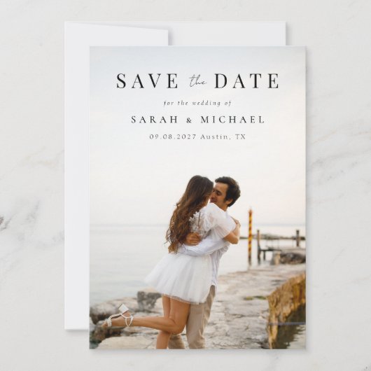 Modern Simple Photo Wedding Save The Date (Voorkant)