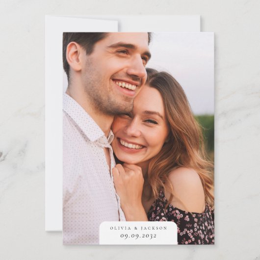 Modern Simple Photo Wedding Save The Date (Voorkant)