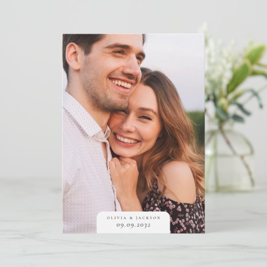 Modern Simple Photo Wedding Save The Date (Staand voorkant)