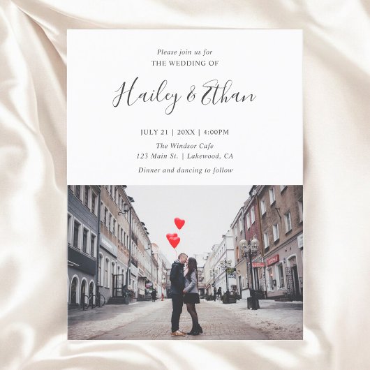 Modern Simple Photo Wedding Uitnodiging Briefkaart