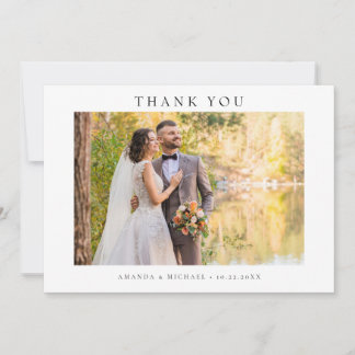 Modern Simple Photo Wedding W Note Landscape Kaart